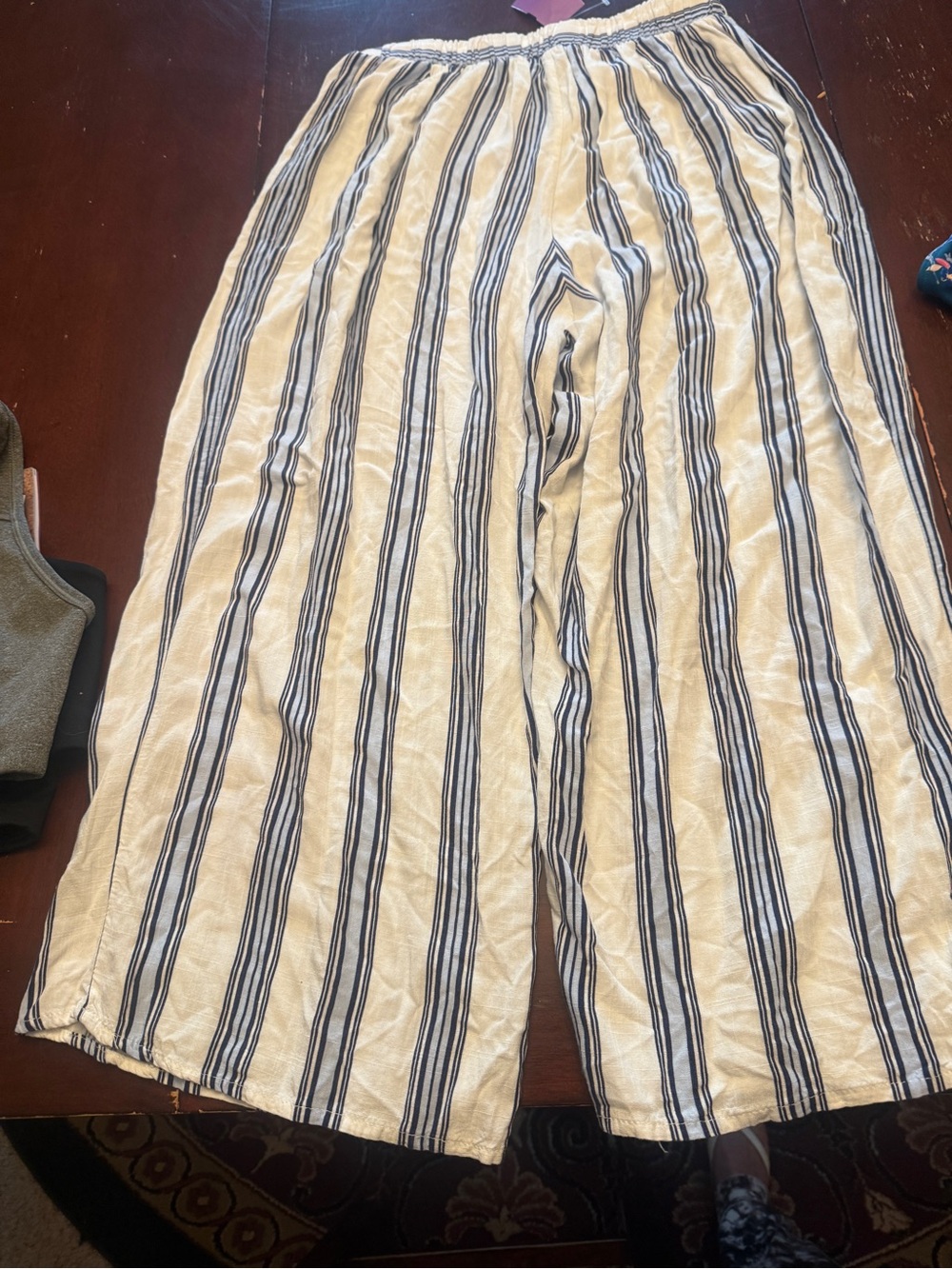 Charlotte Russe Cream and Navy Striped Athletic Shorts